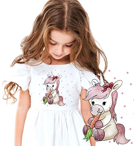 Bügelbilder Applikation Einhorn & Punkte Bügelbild Bügelmotiv Aufbügelbilder für Mädchen bb098 ilka parey wandtattoo-welt®