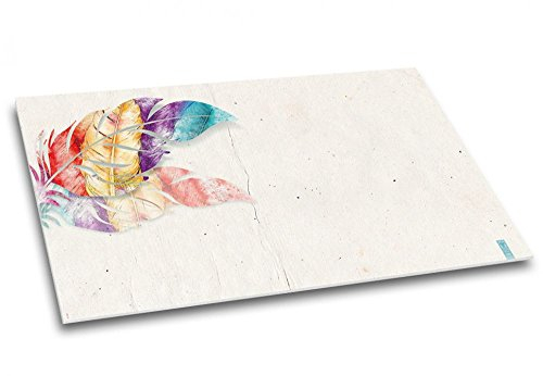 Federschmuck - Schreibtischunterlage Schreibunterlage Feder-Motiv bunt Notizen Papier Papierunterlage DIN A2 40 Blatt