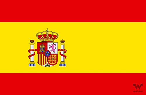 WHATABUS - Pegatina de bandera de España, 8,5 x 5,5 cm