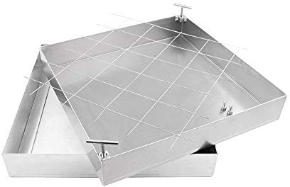 Copertura per pozzetti in alluminio SAP-70/10A, coperchio per pozzetti, apribile, 700 x 700 cm, piastrellabile, impermeabile, altezza 100 mm