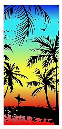 Große Strandtücher Badetuch Schnell Trocknend Wasseraufnahme Extra Microfiber,Pferde,Delphin, Hawaii-Motiv 100 x180CM,Mehrfarbig (Hawaii)