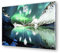 Kreative Feder Designer-Wanduhr Polarlicht Natur-Landschaft aus Stein Made in Germany leise ohne Ticken 50x25cm (Polarlicht, leises Funkuhrwerk)