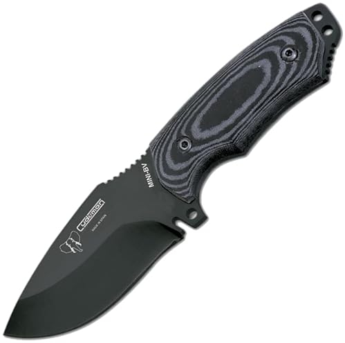 Cuchillo Cudeman Mini Boina Verde 115-N Micarta Negra Hoja 9 cm. Acero Bohler y Funda de Cuero + Tarjeta Multiusos de Regalo