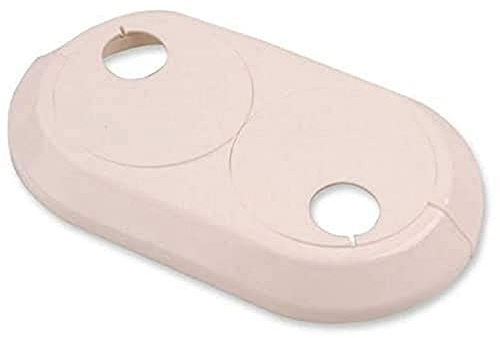 Pepte Double PVC White Radiator Plastic Water Pipe Cover Collar, 20 mm Diameter, Rose