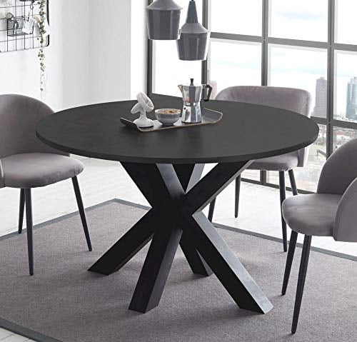 Esstisch schwarzstahl 130x78 cm Big System Rund Stern 130 Auszug