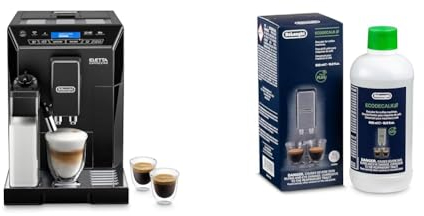 De'Longhi Eletta, Fully Automatic Bean to Cup Coffee Machine, Cappuccino and Espresso Maker, ECAM 44.660.B, 2 liters, Black & EcoDecalk Descaler for Coffee Machines DLSC500, 500ml