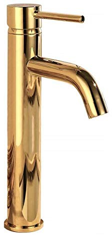 VBChome Waschbecken Armatur hoch Gold Bad Wasserhahn Waschtisch Badarmatur Waschbeckenamatur Waschtischmischer Waschtischarmatur