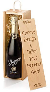 Personalised Prosecco Gift Box - Zonin Prosecco DOC Millesimato Gift Box with Customisable Lid - Personalised Wine Hampers for Women & Men, from Regency Hampers