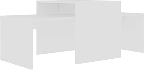 vidaXL Coffee Table Set Home Interior Living Room Indoor Furniture Accent Side Tea Couch Sofa Laptop Nesting Stand White Engineered Wood