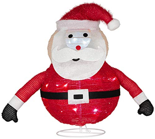 Weihnachtsmann faltbar 30 LED weiß 58 cm Batterie Timer Weihnachten Deko-Figur Weihnachtsdeko Fensterdeko Fassadendeko Nikolaus Santa Claus
