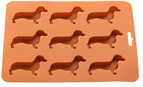 DOITOOL Moules à Fondant Pour Chien Moule à Glaçons Moules à Glaçons En Caoutchouc Bacs à Glace Pour Congélateur Cube De Glace Moule En Résine Chien De Teckel Truquer 3d Whisky