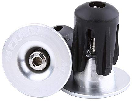 Yosoo Health Gear Endkappen für Fahrradstange, Fahrradlenkergriffe, Endkappen aus Aluminium, Endkappen für BMX-Lenker, Rennrad, (Silber)