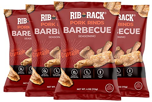 Rib Rack Pork Rinds, Barbecue - 4 x 4 oz