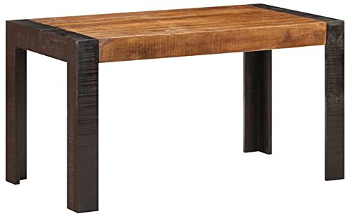 Tidyard Mesa de Comedor Madera Maciza de Mango en Bruto 140x70x76 cm