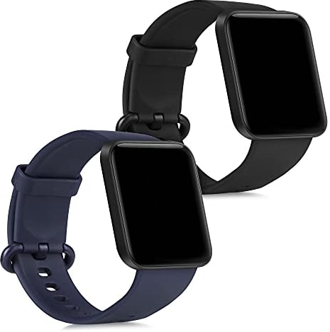 kwmobile Pulsera compatible con Xiaomi Mi Watch Lite/Redmi Watch correa - 2x Correas de silicona flexible - Tamaño ajustable