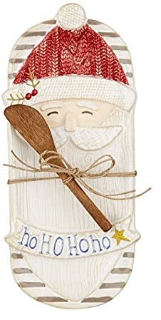 Mud Pie Weihnachts-Butterdosen-Set, Weihnachtsmann, Schale, 24,5 x 11,4 cm, Streuer, 14,7 cm