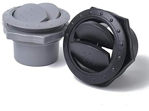 Riloer Lüftungsschlitze, Universal 60 mm 2,35 Zoll runder Klimaanlagen-Luftauslass zum automatischen Luftauslass für Wohnmobil, Bus, Boot, Yacht, grau, 2 Stück