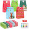 TOOELMON Geschenktüten Weihnachten, 50 Stück Klein Papiertüten Weihnachten mit Aufkleber, Bunt Kinder Geschenk Tüten Kraftpapier für Geschenke Mitgebsel Süßigkeiten Party