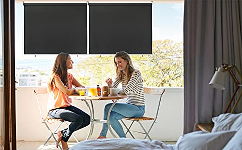 EINFEBEN Senkrechtmarkise Balkonmarkise Sonnenschutz, für Balkon, Terrasse, Garten, Sichtschutz, Windschutz,Anti-UV, Einfach an Wand und Decke zu installieren, 100x240cm Anthrazit