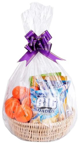 Awpeye Zellophantüten, 45,7 x 61 cm, 25 Stück, Zellophan-Geschenktüten, breite transparente Zellophantüten für Tassen, Weinflaschen und kleine Körbe, 2 mm dick