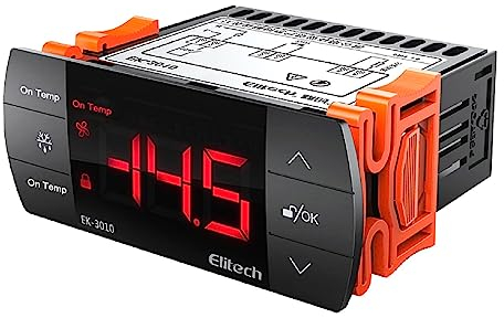 Elitech EK-3010 Digitaler Temperaturregler Thermostat mit Sensoralarm, Kühlung/Heizung Für Kühlraum, Gewächshaus, Brauerei