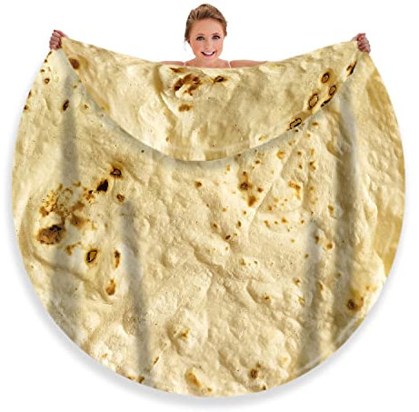 Moonysweet Burritos Tortilla-Decke für Erwachsene und Kinder, doppelseitig, Lebensmitteldecke, Erwachsenengröße, lustige, realistische Überwurfdecke, flauschige Fleecedecke, Flanell-Geschenk für