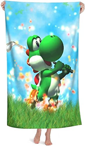 APOH Yoshi 3D-Druck Strandtuch Kinder Und Jugendliche Badetuch Pflegeleicht Mikrofaser Beach Towels Karikatur Handtuch Strand grün Dinosaurier (140x70cm, Yoshi4)