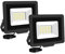 RIGIDON 2x 20W Luci da Esterno, 2000 Lumens Faretto Led, Fari di Sicurezza, Proiettore Led Esterno, Faretti LED Lampada Luce Bianca Freddo 6000K, IP66 Per Giardino Cortile Garage Piazza Officina