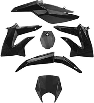 Verkleidungsset 6-teilig, passend für Derbi Senda DRD Extreme & Gilera SMT – Schwarz, Top Qualität, inkl. Heckverkleidung, Seitenverkleidung, Tankverkleidung, Kotflügel