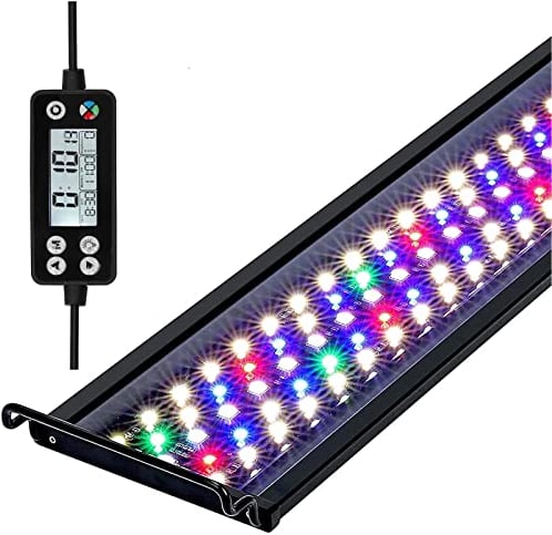 Aquarium LED Beleuchtung, 42W Dimmbare Aquarienbeleuchtung mit Timer für 120cm 2815 lumen Aquarium Fisch Tank Fisch Pflanze mit Verstellbarer Halterung