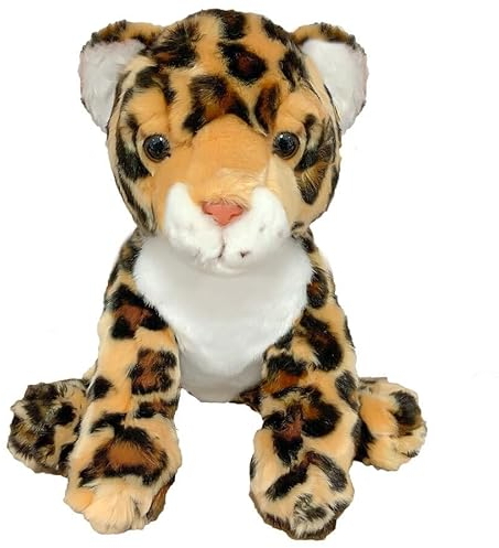 Murago - Plüschtier Leopard ca. 26cm - Kuscheltier Plüsch Tier Stofftiere klein/Mittelgroß sitzend Raubtier Katze