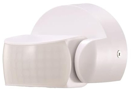 ARUM® Détecteur de Mouvement Mural Infrarouge Extérieur Blanc pour Éclairage - Distance Détection 12 m en Champ Libre - Angle 180° - IP65