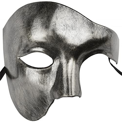 Vintage Design Half Face Mask for Adult Phantom of The Opera Venetian Carnival Mask Halloween Christmas Costume Accessory Cosplay Ball Fancy Dress Party Wedding Prom Stage Performance Face Mask Props