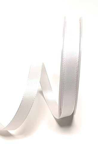 s.dekoda Taftband 50m x 8mm Weiß Schleifenband Dekoband Taft Geschenkband