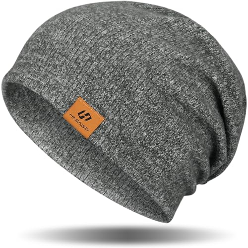 GXCROR Beanie Damen Mütze Herren Warm Slouch Beanie Mütze Unisex Weich Wintermütze Atmungsaktiv Mütze Damen Winter für Chemo, Skifahren, Laufen, Radfahren (Dunkelgrün)
