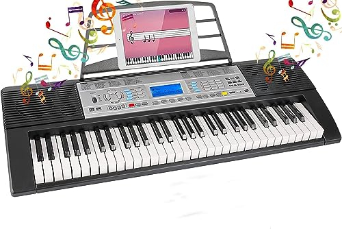 Pianoforte Digitale, tastiera con funzione di registrazione e programmazione E piano, Pianoforte Digitale 61 Tasti per Principianti e Professionisti, Tastiera Elettronica con altoparlanti
