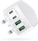 Acezeek 40W 4 Ports Fast Charger - Multi USB C Plug UK for iPhone 13/14/15/Pro Max/XS/XR/8, Samsung Galaxy S23/S22/S21 & iPad Pro