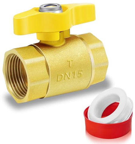 Boltigen 1/2 inch Gas Ball Valve 1Pack Brass Plumbing Fitting Connector Natural Gas Propane Shut Off Control Valve with 1/2'' FIP x 1/2'' FIP Double Female Thread Port & 1/4-Turn Handle