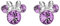 Kaguyo Minnie Maus Ohrringe, 925 Sterling Silber Amethyst weiß Blau rosa Kristall Mickey Maus Ohrstecker für Frauen Mädchen, Geburtstagsgeschenk (Amethyst)
