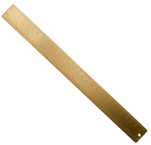 Goldfarbenes Messing-Lineal, 30 cm, multifunktionales Metall-Messlineal mit Dual-Skala, graviert, Vintage-Lesezeichen, Schreibwaren zum Zeichnen, Markieren, Messen