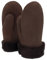 Rohn Moden Lammfell Handschuhe Nepal braun echtes Lammfell für Damen und Herren, Fäustlinge, Fausthandschuhe in Premiumqualität aus mongolischem Lammfell
