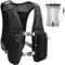 Lauf-Trinkweste für Damen und Herren. Reflektierend, 8 Taschen, schnell trocknend, 1.5L, Verstellbarer Rucksack für Läufe, Radfahren, Trails, Marathons (Black Vest with 1.5L Hydration Bladder)