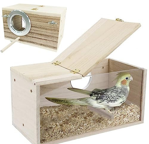 iDMRURvm Wellensittich Nistkasten Transparentes Design Sittich Nistkasten Vogelhaus Massivholz Papagei Zucht Box Hölzerne Vogel Nistkasten für Finken Sittich Wellensittich Papagei