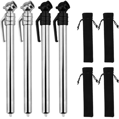 Nadiaen 4 Pcs Tyre Pressure Gauge Stainless Steel Tire Pressure Measuring Tool for Cars Motorcycles Trucks Buses