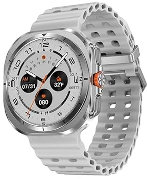 2024 DT Watch Ultra 7 Smartwatch USB Datenübertragung 4GB 3D Vision TWS Herren Smartwatch Damen Bluetooth Anruf Kabelloses Laden (Silber)