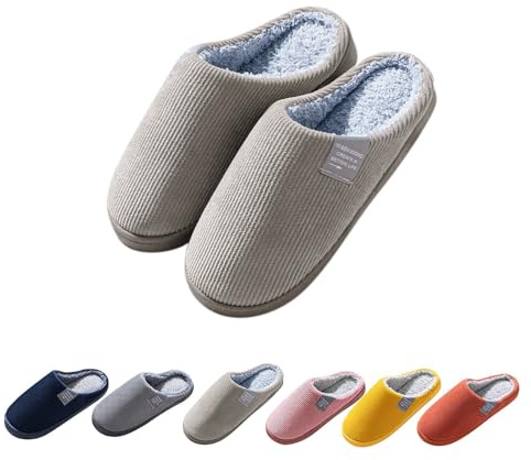 Générique Pantoufles Hommes Chaussons en Mousse à Mémoire Chausson Hiver Accueil Slippers, Confortable Chaussons en Peluche Chaude Doublure Chaussures, Femme Intérieur Hiver Accueil Slippers
