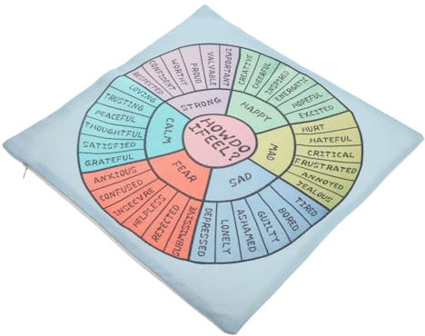 Amosfun Kissenbezug Mit Rad Der Emotionen Quadratisches Design Weicher Und Robuster Einfache Reinigung Vielfarbige Optionen Für Schlafzimmer Und Wohnzimmer