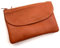 Charmoni - Portefeuille Homme - Porte Monnaie - Multi Poches - Fermeture éclaire - en Cuir véritable - Classique complèt (Orange)