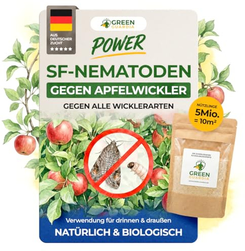 GREEN GUARDIA Super SF-Nematoden gegen Apfelwickler – 5 Mio. für 10m² - Biologisches Mittel zur effektiven Ameisen Bekämpfung – Umweltfreundlich, chemiefrei, einfache Anwendung
