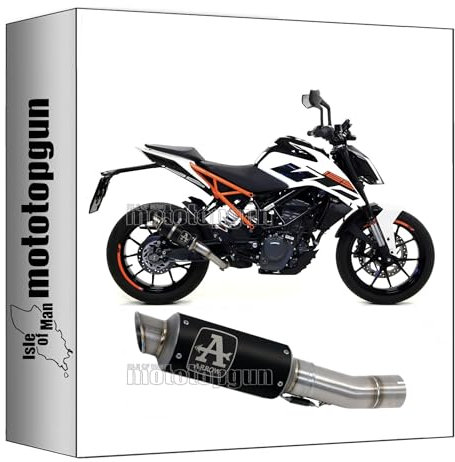pot echappement approuve arrow gp2 gp-2 en nichrom noir avec embout en acier compatible avec ktm duke 125 2017 2018 2019 2020 mototopgun 71536gpi